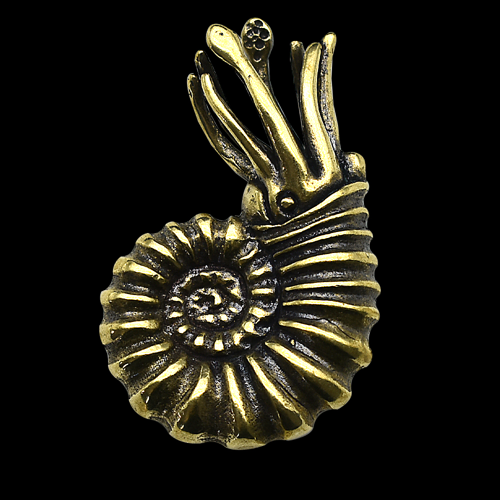 Vintage Collectible Christmas Ornaments - Vintage Brass Nautilus Shell Figurine, Retro