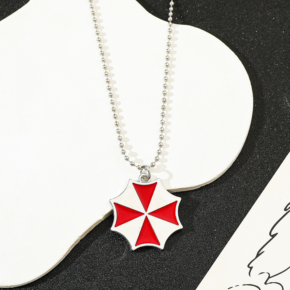 Vintage Collection - Vintage Fashion Red Umbrella Pendant Necklace
