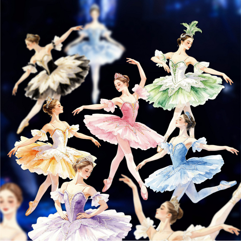 Vintage Toys Collection - 10 Sheets Vintage Ballet Dancer Decor
