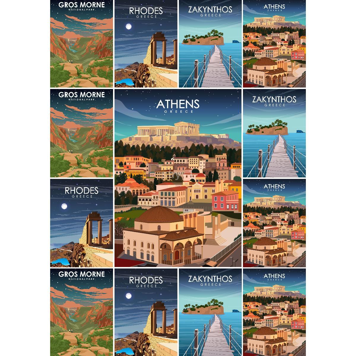 Vintage Athens Greece Travel P - Vintage Collectible Posters recensie en prijs