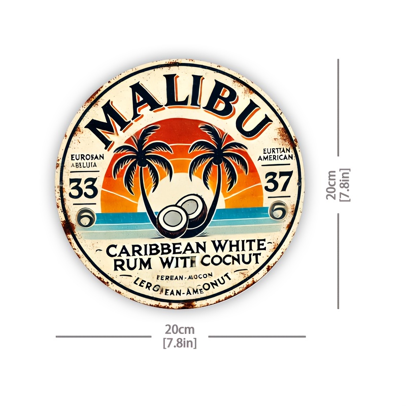 Vintage Malibu Rum Coconut Alu - Vintage Collectible Plates recensie en prijs