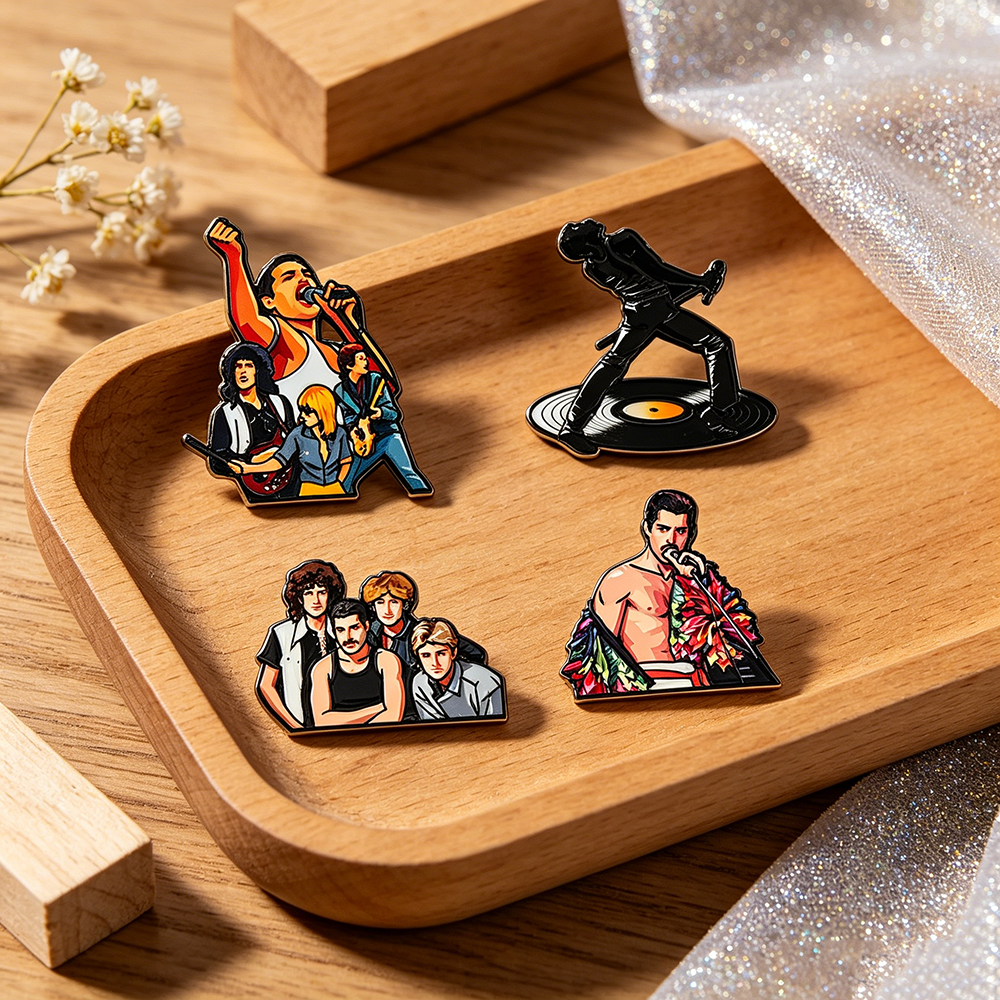 4pcs Classic Rock Band Enamel  - Vintage Item recensie en prijs