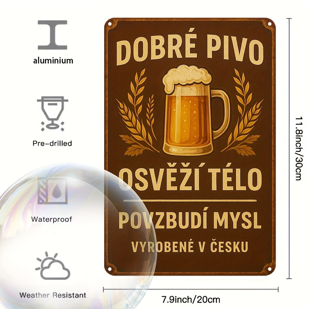 Vintage Czech Beer Metal Sign  - Vintage Collectible Plates recensie en prijs