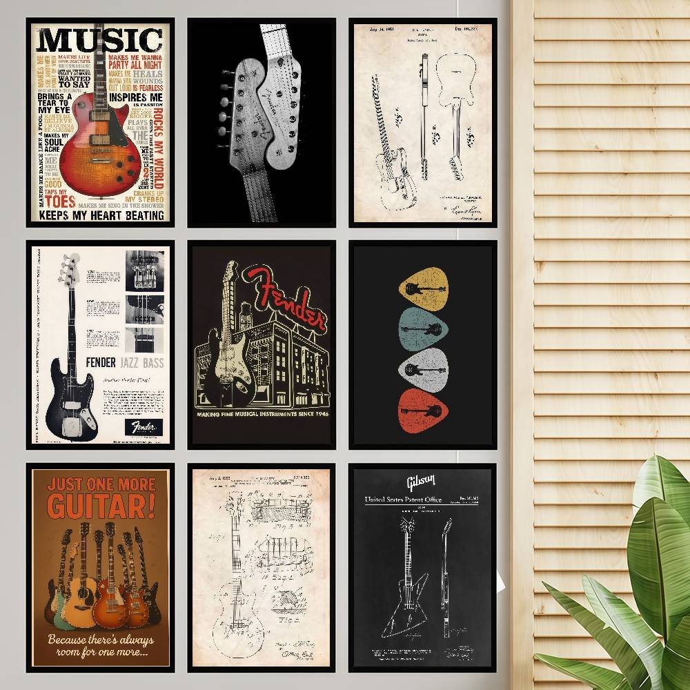 Guitar Collection Self-adhesiv - Vintage Collectible Posters recensie en prijs