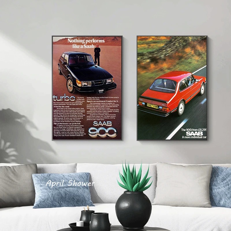 Classic Vintage Saab 900 Turbo - Vintage Collectible Posters recensie en prijs