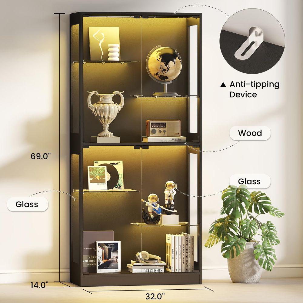 Display Cabinet with Glass Doo - Collectible & Vintage Dolls For Halloween recensie en prijs