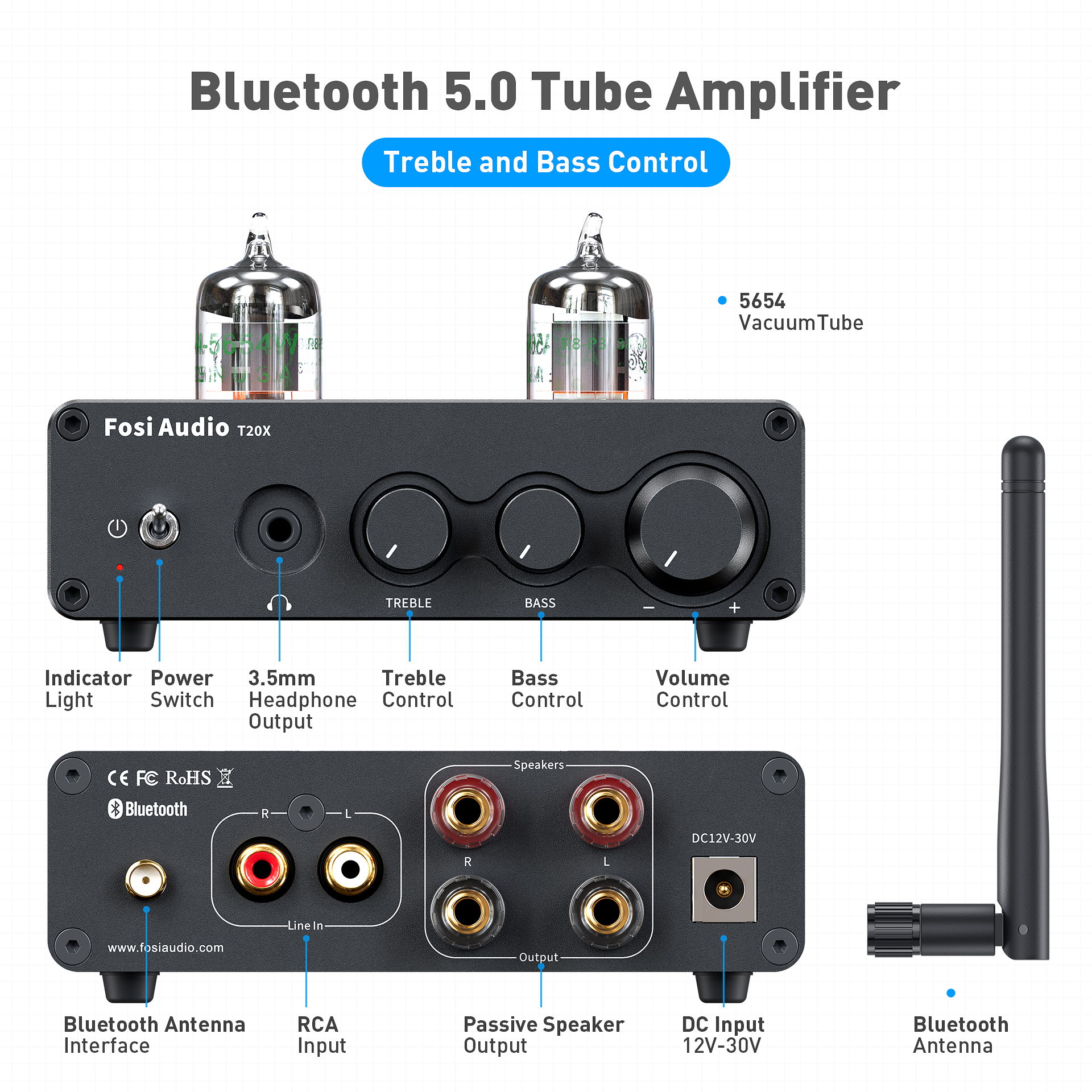Fosi Audio T20X 100W Bluetooth - Tube Amplifier Part recensie en prijs