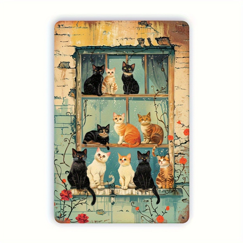Vintage Cats Window Metal Sign - Vintage Collectible Plates recensie en prijs