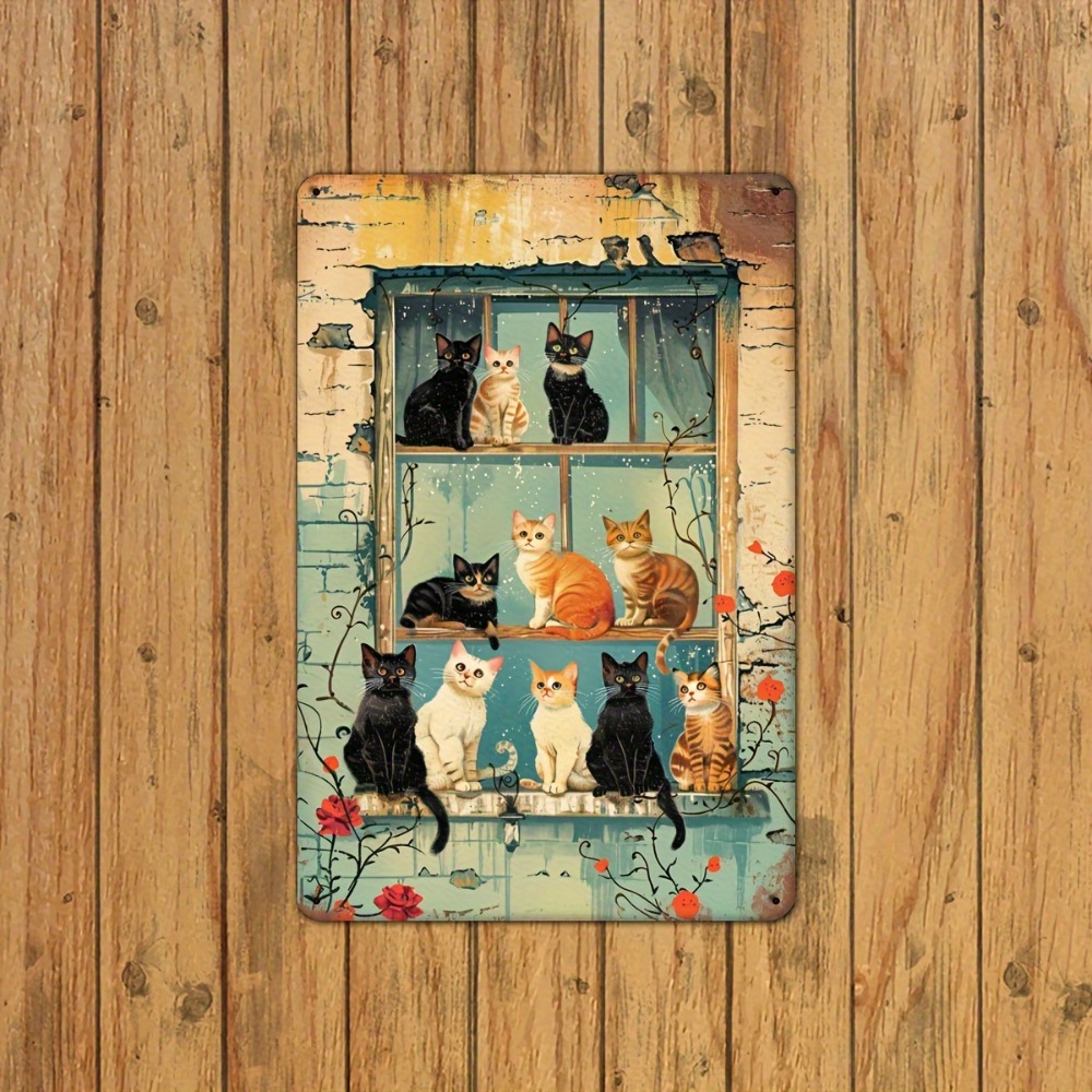 Vintage Cats Window Metal Sign - Vintage Collectible Plates recensie en prijs