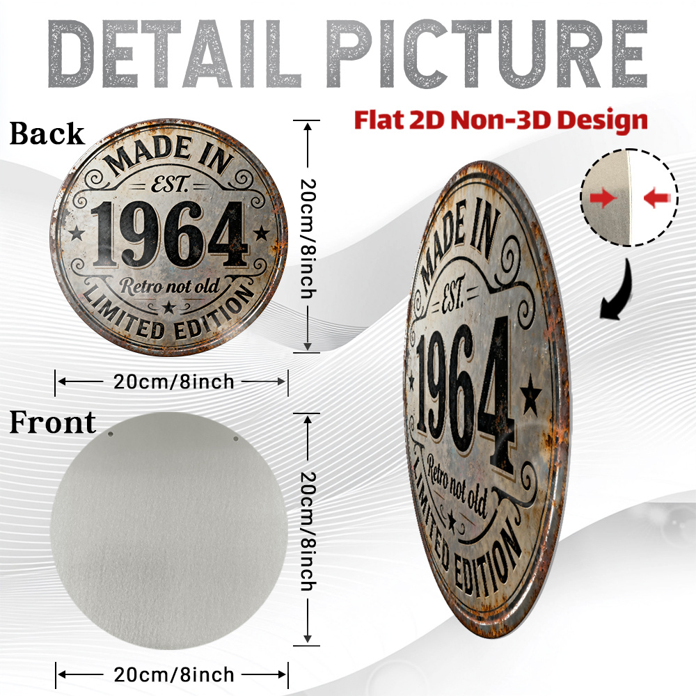 2D Flat, 1pc Vintage 1964 Retr - Vintage Collectible Plates recensie en prijs